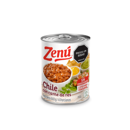 CHILE CON CARNE DE RES ZENU 440GR CJ*241691