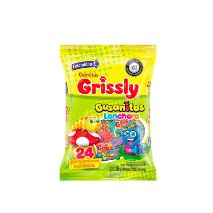 GOMAS GRISSLY GUSANITOS LONCHERA*24 288GR