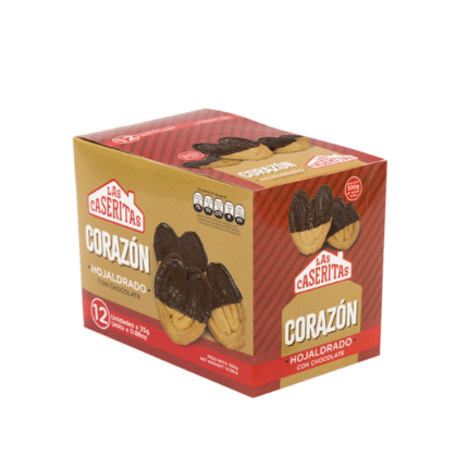 GALLETA CORAZON HOJALDRADO CHOCOLATE*12 300GR