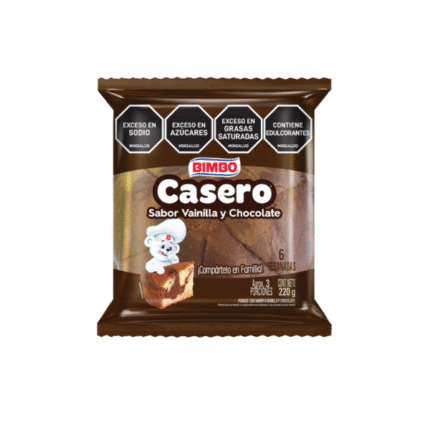 BIMBO PONQUE CASERO VAINILLA Y CHOCOLATE 220GR