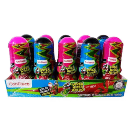 SUPER HIPER ACIDO CARAMELO LIQUIDO FRESA*10 CJ*16