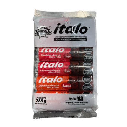 CHOCOLATINA RELLENA CON SABOR A FRUTAS ITALO 90GR