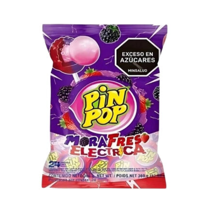 CHUPETA PIN POP GIGANTE MORA FRESA ELECTRICA *24 CJ*16