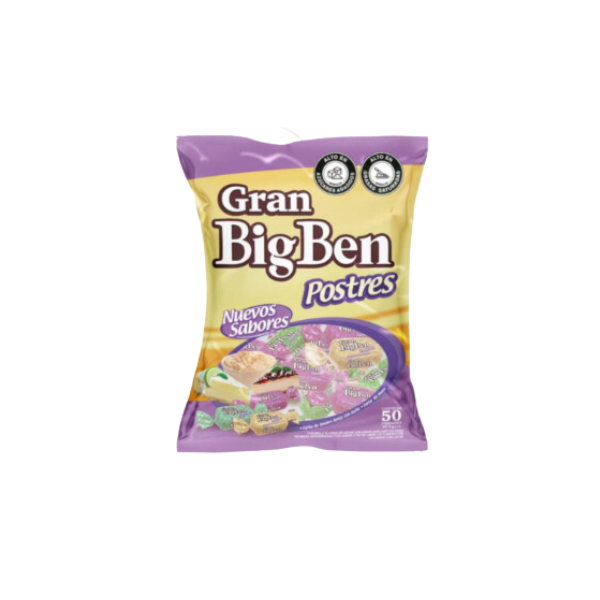 2476-1 CARAMELO GRAN BIG BEN POSTRES*400GR *50UN CJ*24 - Imagen 1