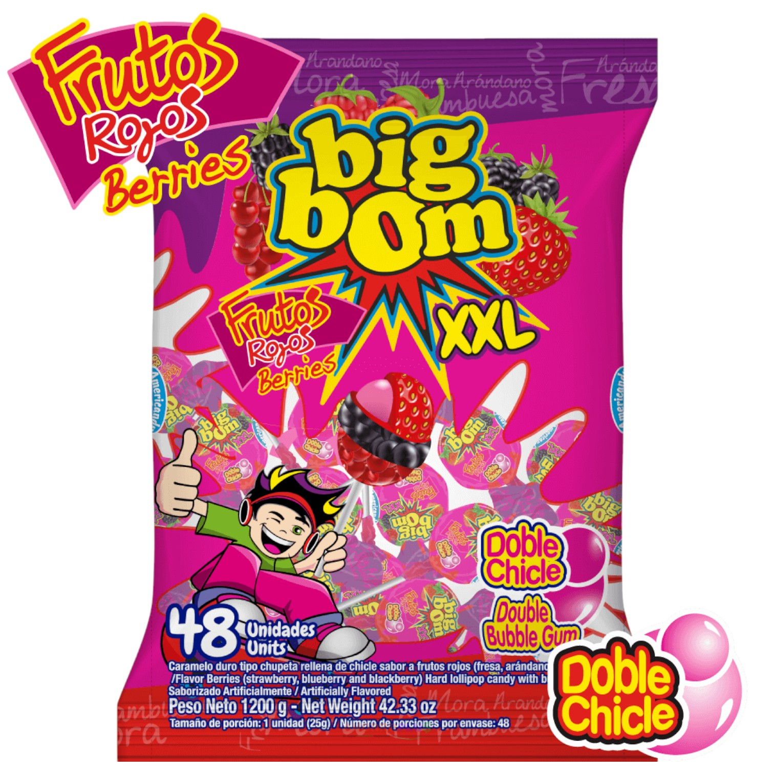 CHUPETA BIG BOM FRUTOS ROJOS*48 CJ*8