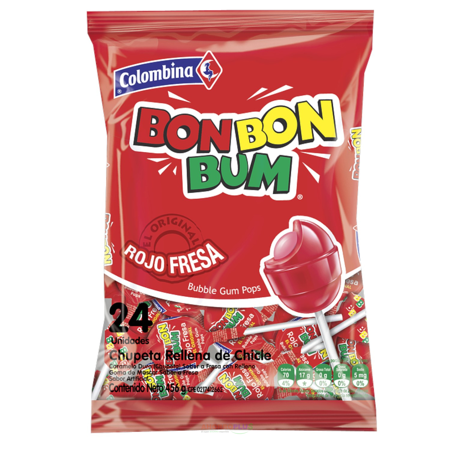 CHUPETA BONBONBUM S.ROJO CJ*15