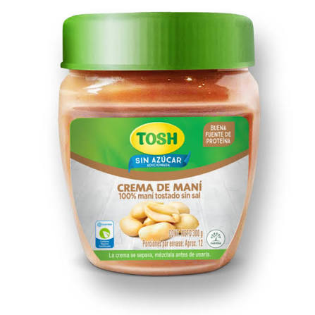 CREMA DE MANI TOSH SIN AZUCAR *300GR CJ*10