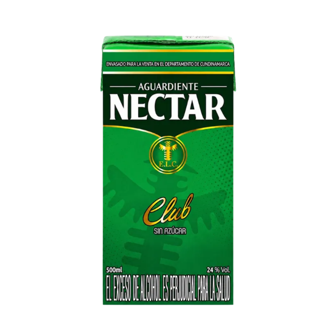 AGUARDIENTE NECTAR CLUB 500 MEDIO LITRO*24