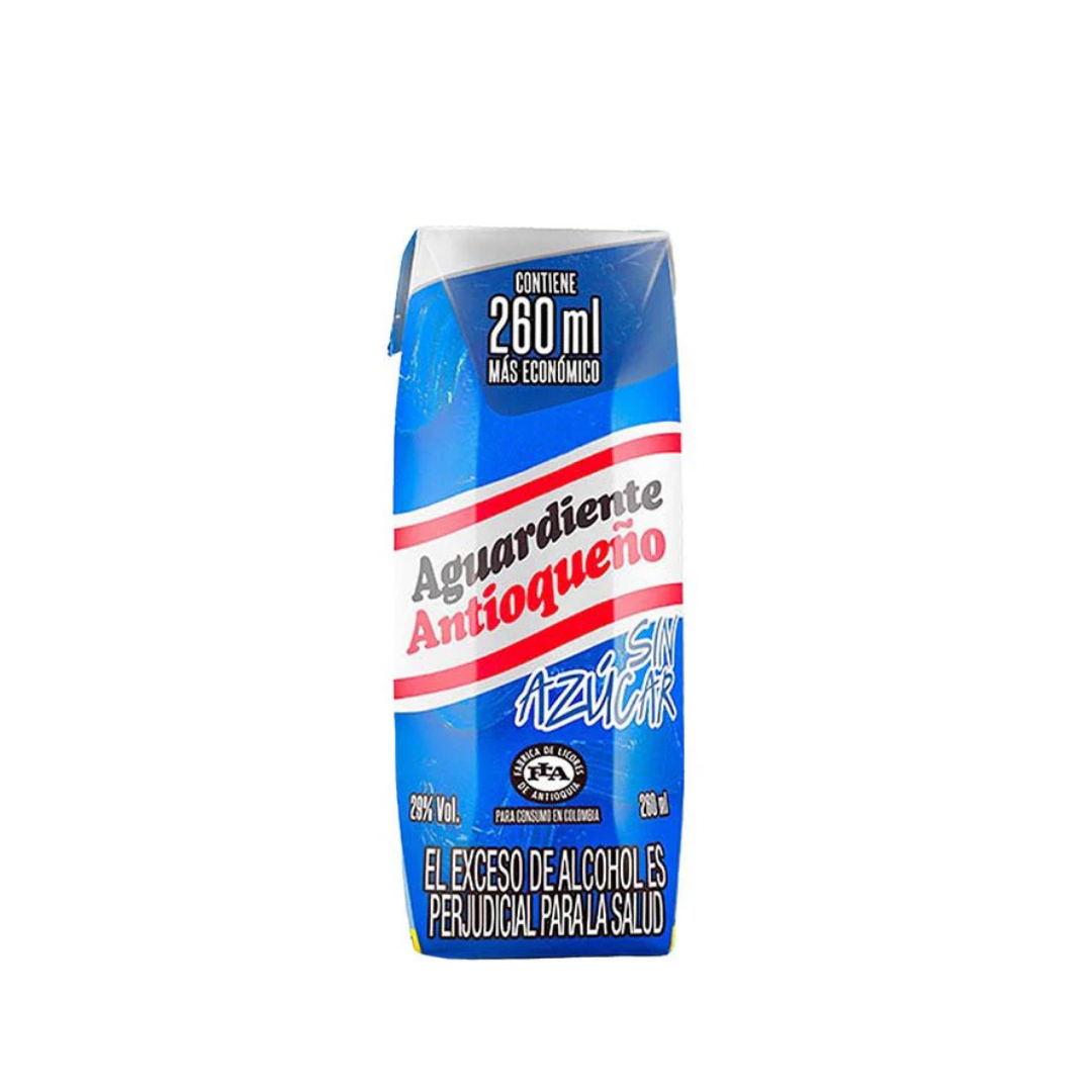 AGUARDIENTE ANTIOQUEÑO AZUL 1/4 250*24