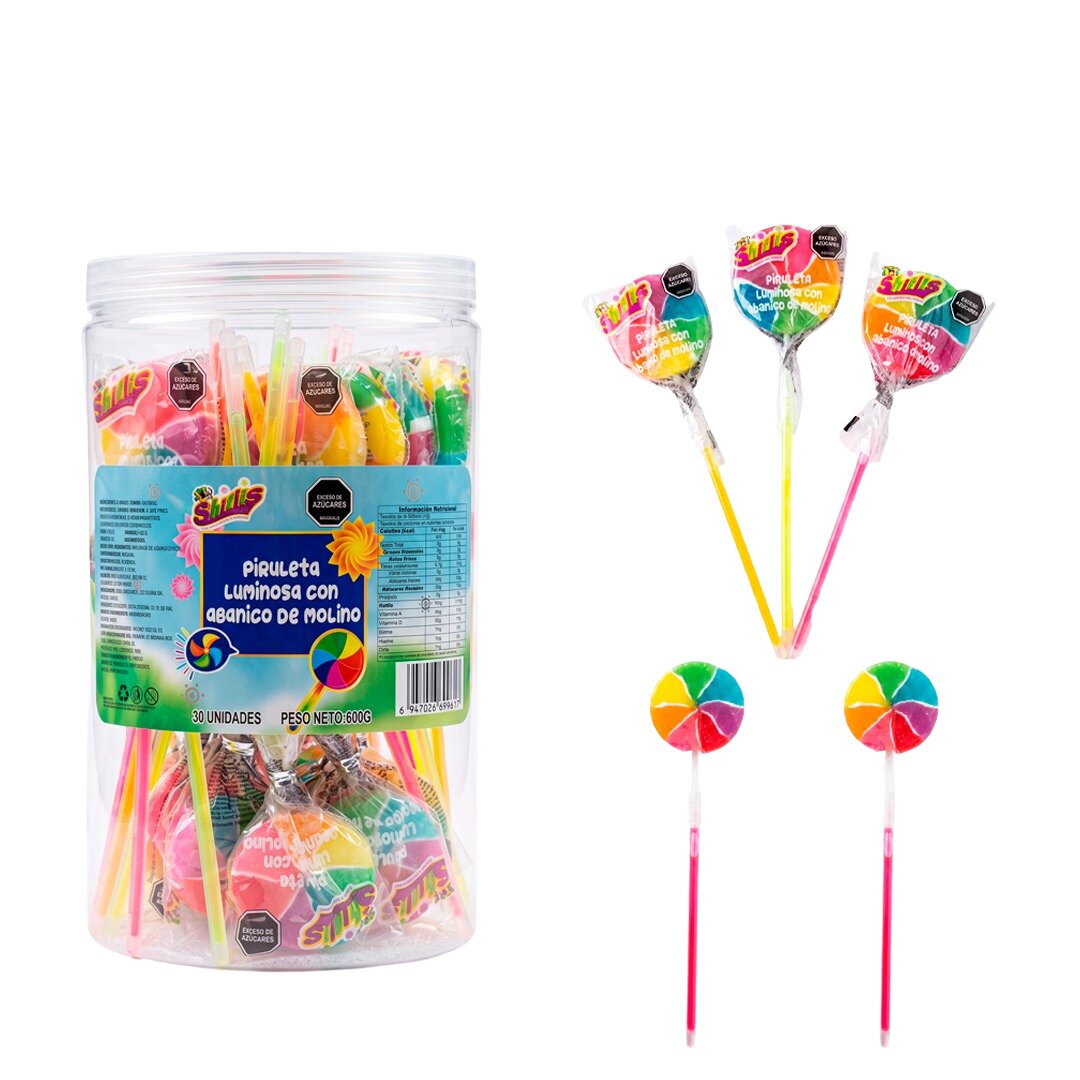 PIRULETA LUMINOSA FRUITS SLICE SHIFLIS *30UN CJ*8
