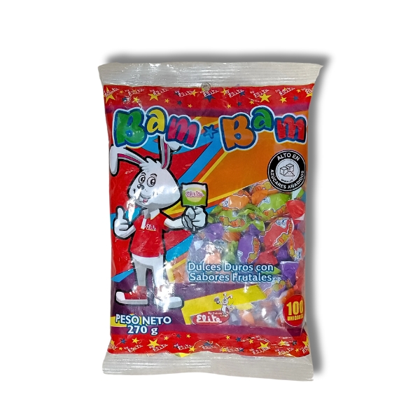 HLL DULCE DURO BAM BAM BOLSA ROJA *270GR 100UND CJ*50