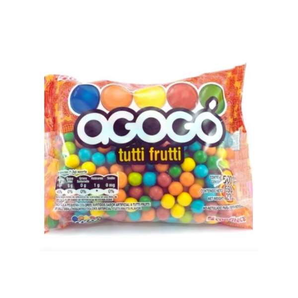 CHICLE AGOGO TUTTI FRUTTI BOLSA*500*18